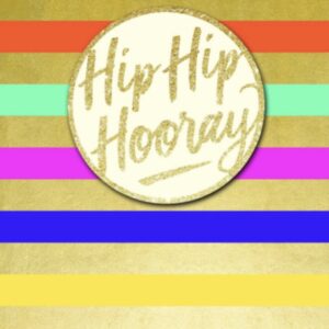 Hip-hip hooray greetings card