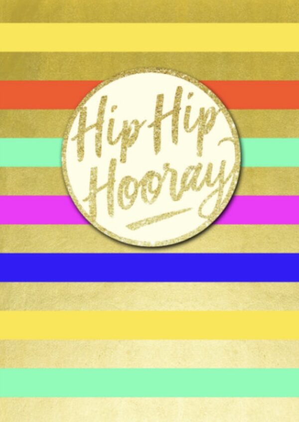 Hip-hip hooray greetings card